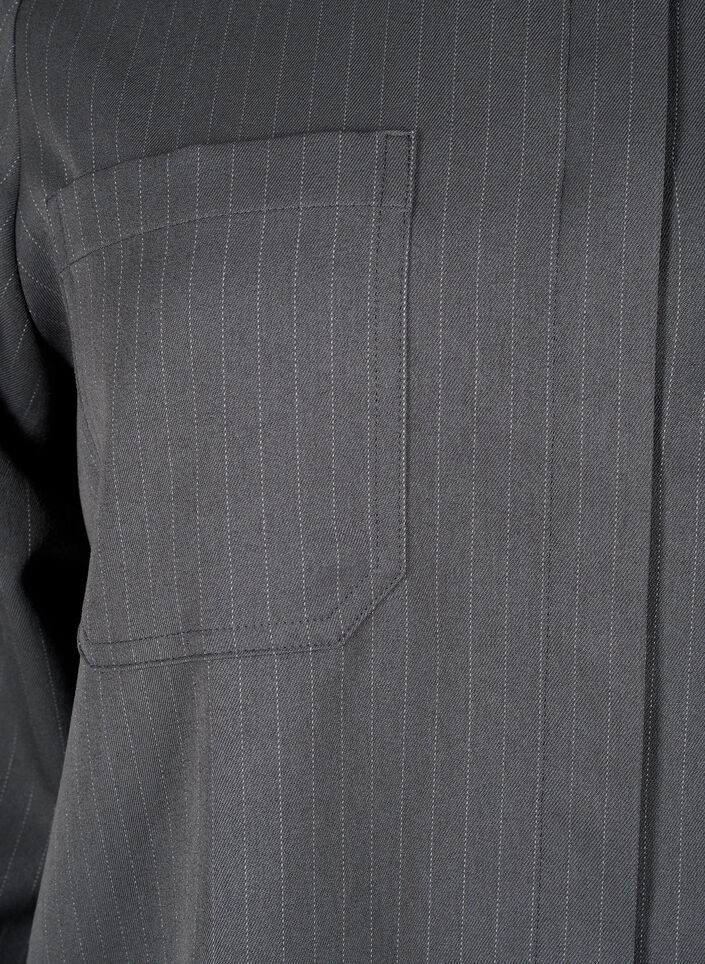 Pinstriped shirt with collar and chest pockets, Dark Shadow Pin St., Packshot image number 3