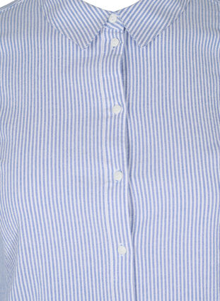 Striped shirt in cotton, Blue Striped, Packshot image number 2