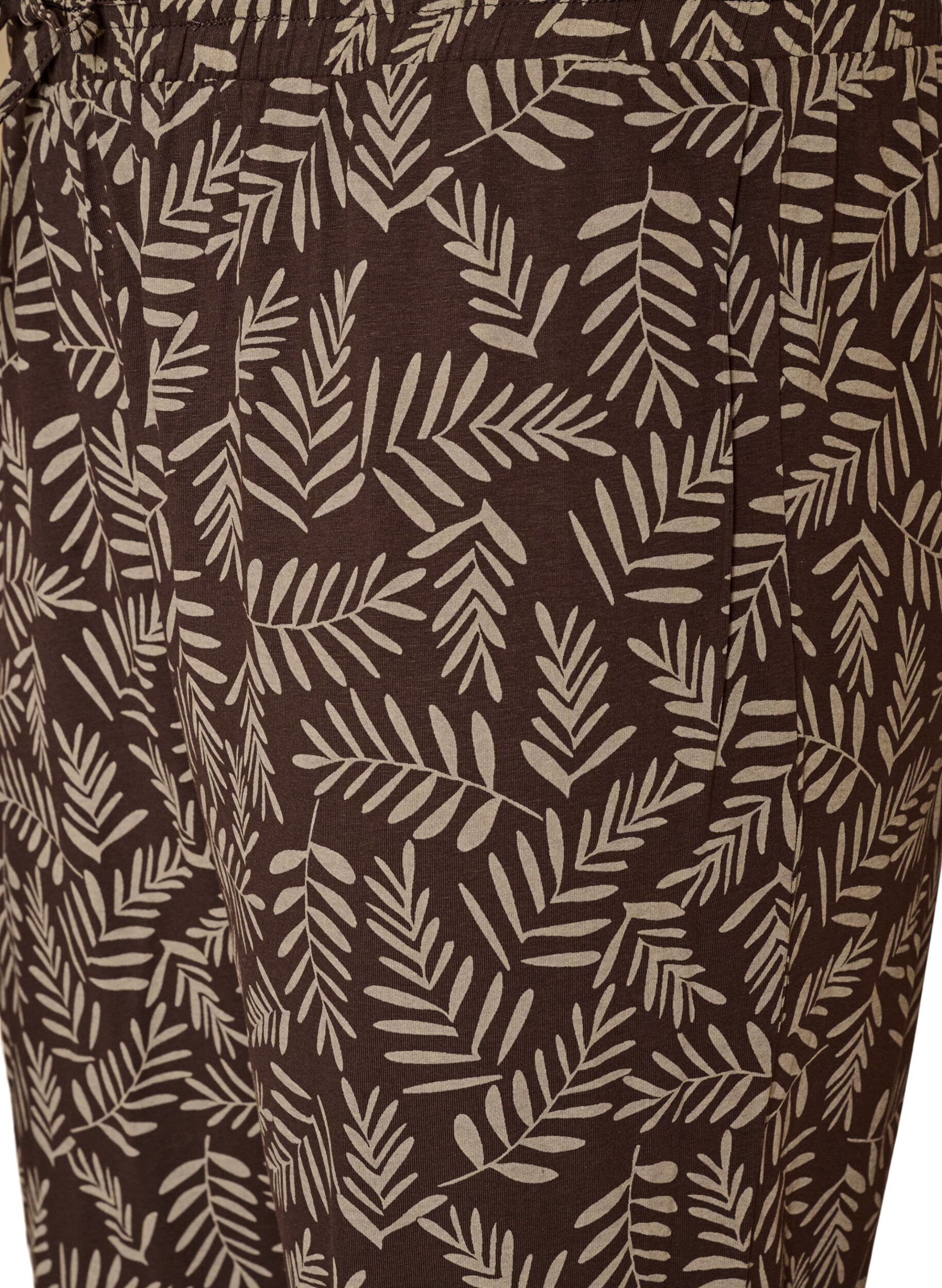 ZizzifashionCotton pyjamas pants with print, Brown, Packshot image number 2