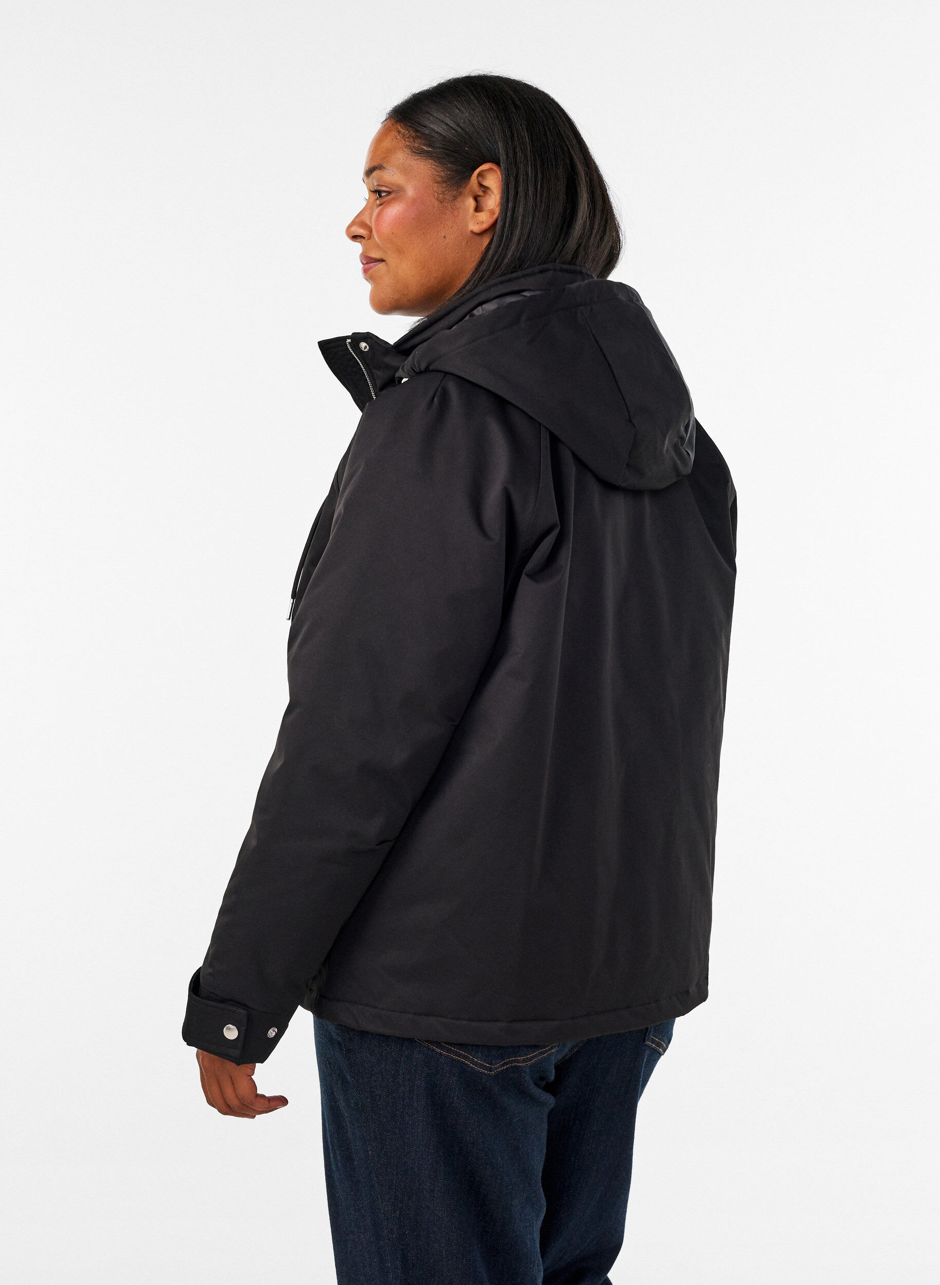 ZizzifashionPadded parka with a detachable hood, Black, Model image number 2