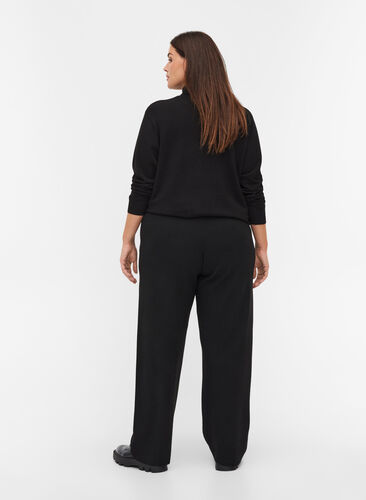 Knitted drawstring trousers, Black, Model image number 1
