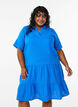 Short A-line dress in cotton muslin, Blue, Model image number 0