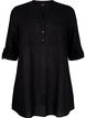 Cotton tunic with 3/4 sleeves, Black, Packshot image number 0