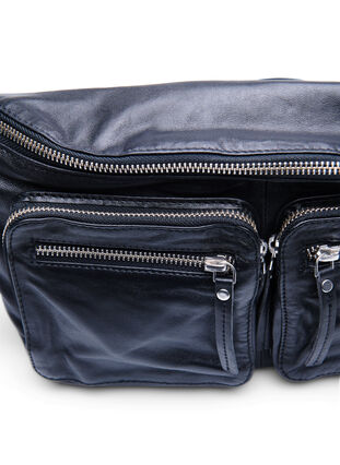 Belt bag in leather, Black, Packshot image number 2