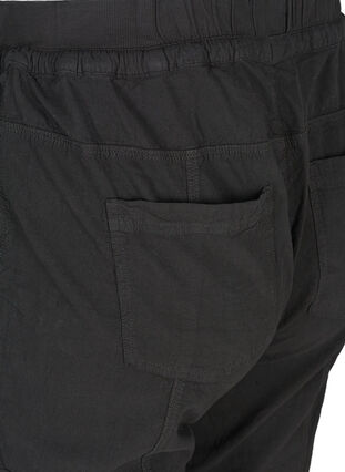 Loose cargo trousers in cotton, Black, Packshot image number 3