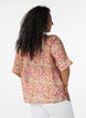 Floral print viscose blouse, Orange, Model image number 2