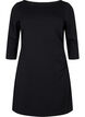 Dress with draping and 3/4 sleeves, Black, Packshot image number 0