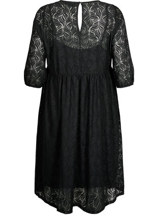 Lace dress with 3/4 sleeves, Black, Packshot image number 1