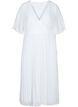 Pleated midi dress with short sleeves, Star White, Packshot image number 0