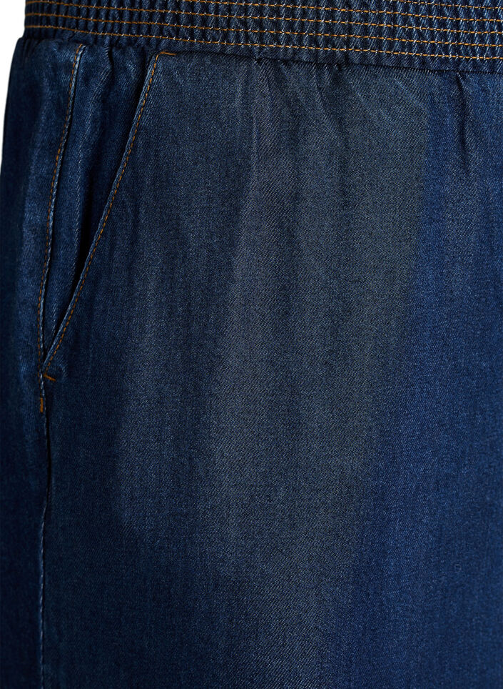 Wide-leg Lyocell trousers with a denim look, Blue, Packshot image number 2