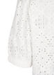 Short-sleeved blouse with lace pattern, Bright White, Packshot image number 3