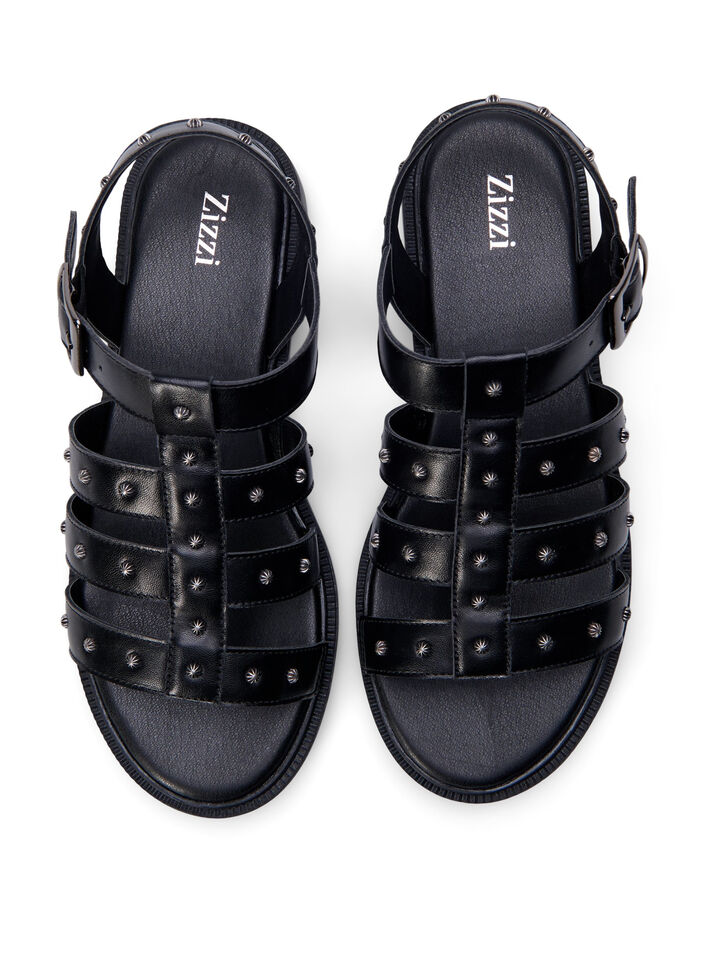 Wide fit - Sandal with studs, Black, Packshot image number 2
