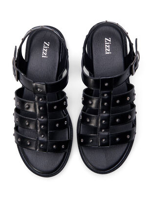 Wide fit studded sandal, Black, Packshot image number 2