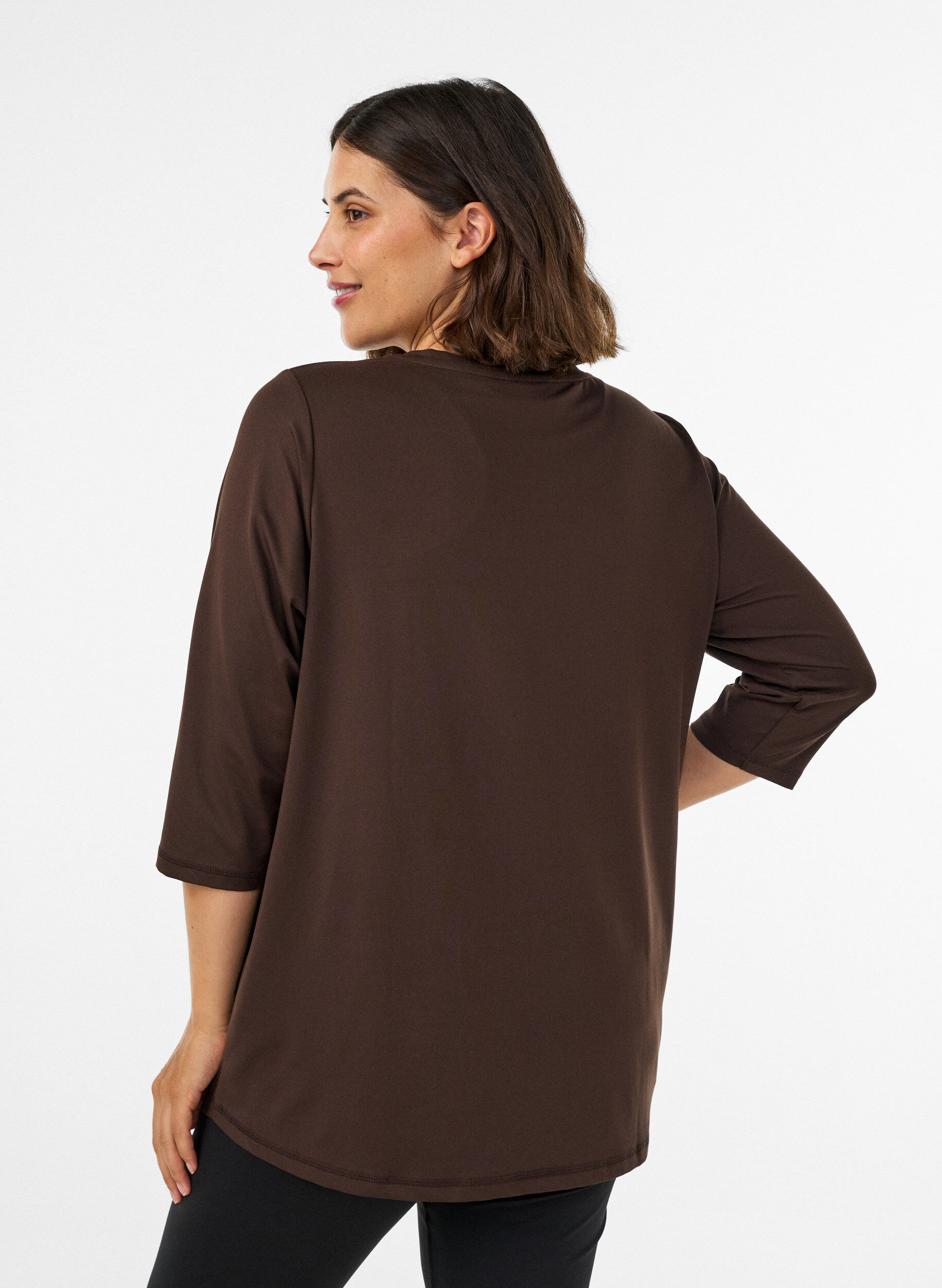 ZizzifashionSports top with 3/4 sleeves, Brown, Model image number 2