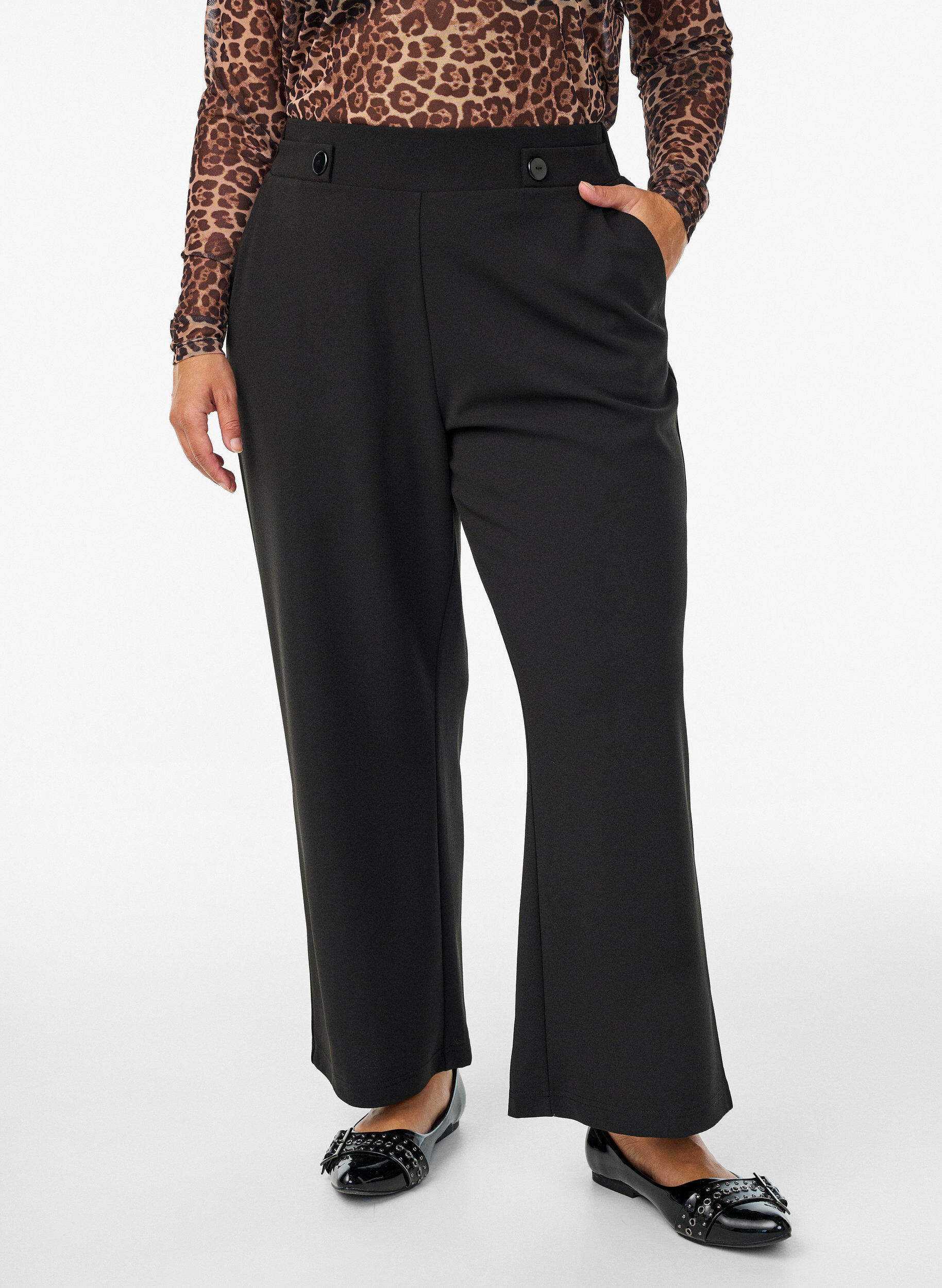 ZizzifashionLoose trousers with pockets, Black, Model image number 2