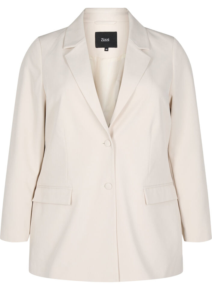 Classic blazer with button closure, Beige, Packshot image number 0