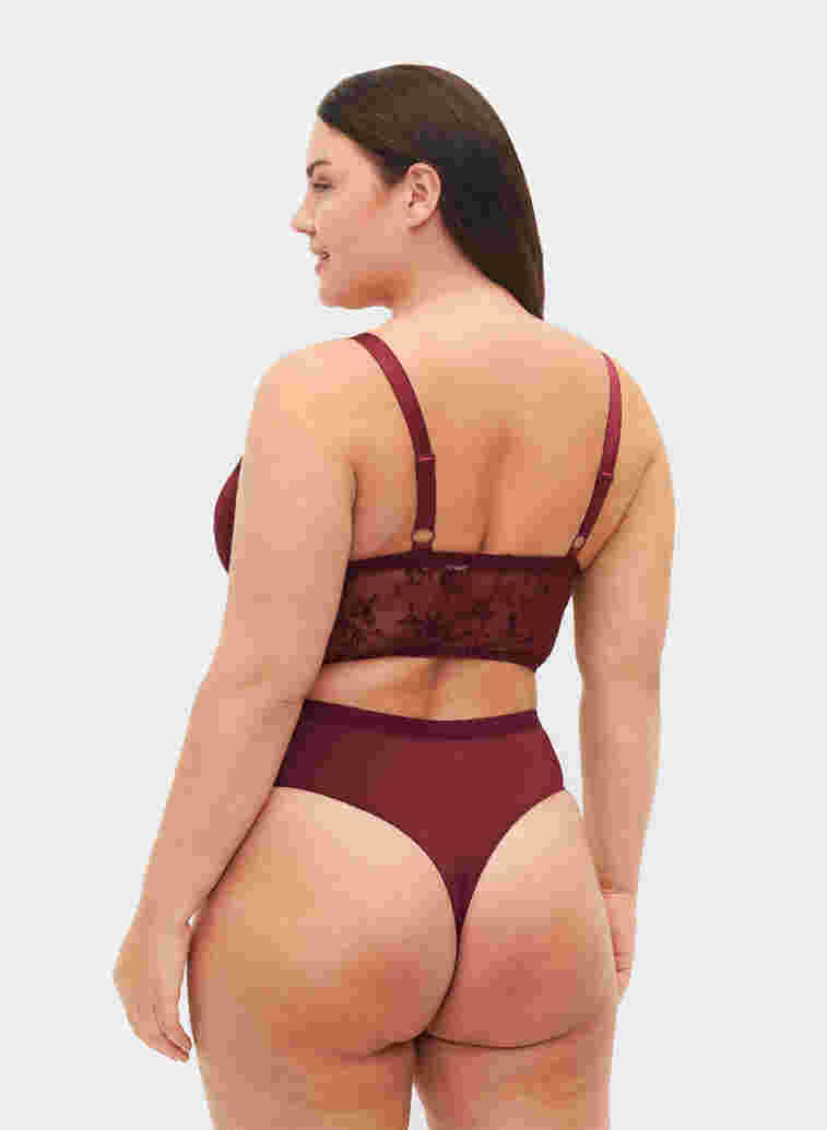 Thong with regular waist, Bordeaux Ass, Model image number 1