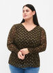 Blouse with print and long sleeves, Green Ethnic AOP, Model image number 0