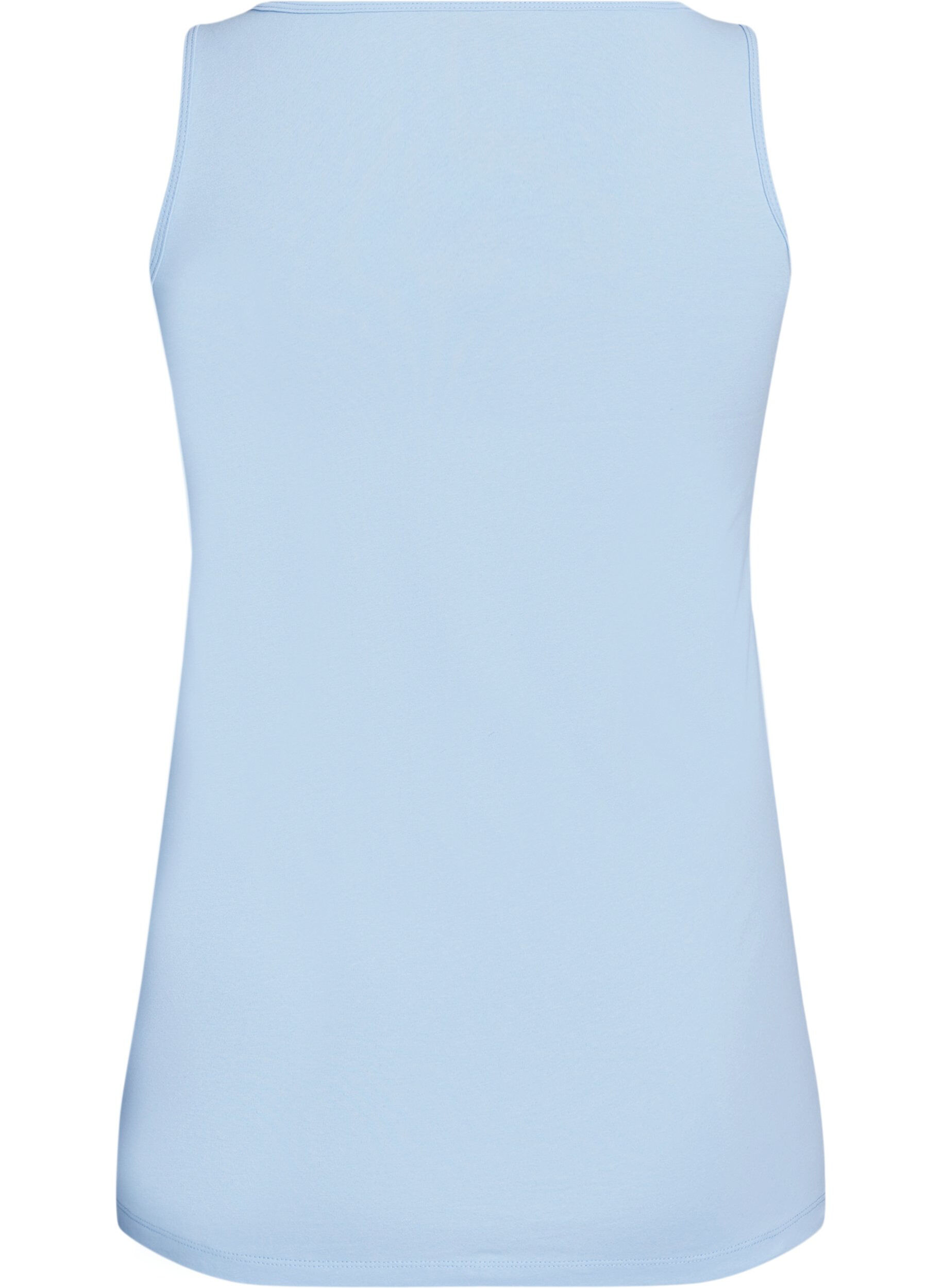 ZizzifashionSolid color basic top in cotton, Light Blue, Packshot image number 1