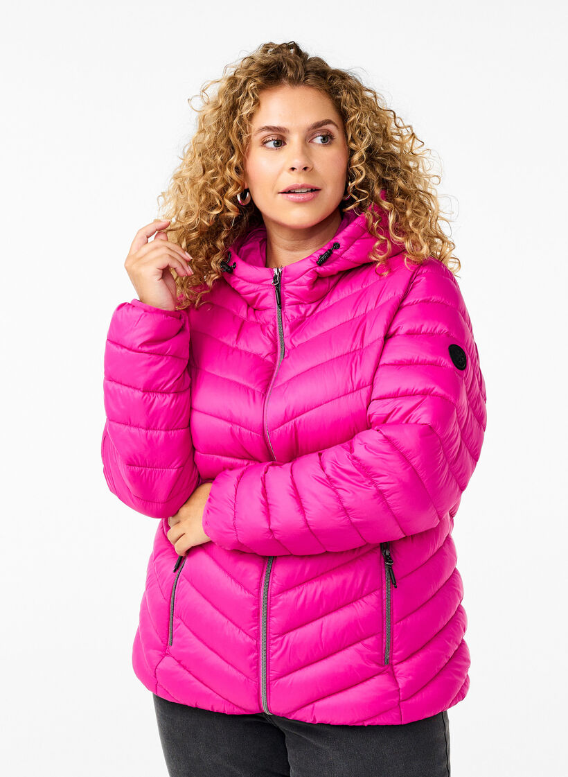 Lightweight jacket with hood, Pink, Model image number 0