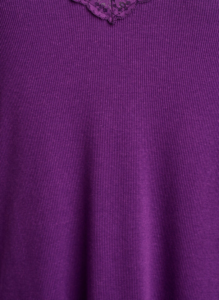 Nightgown with lace hem, Purple, Packshot image number 2
