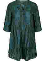Jacquard A-line dress with ruffles, Scarab, Packshot