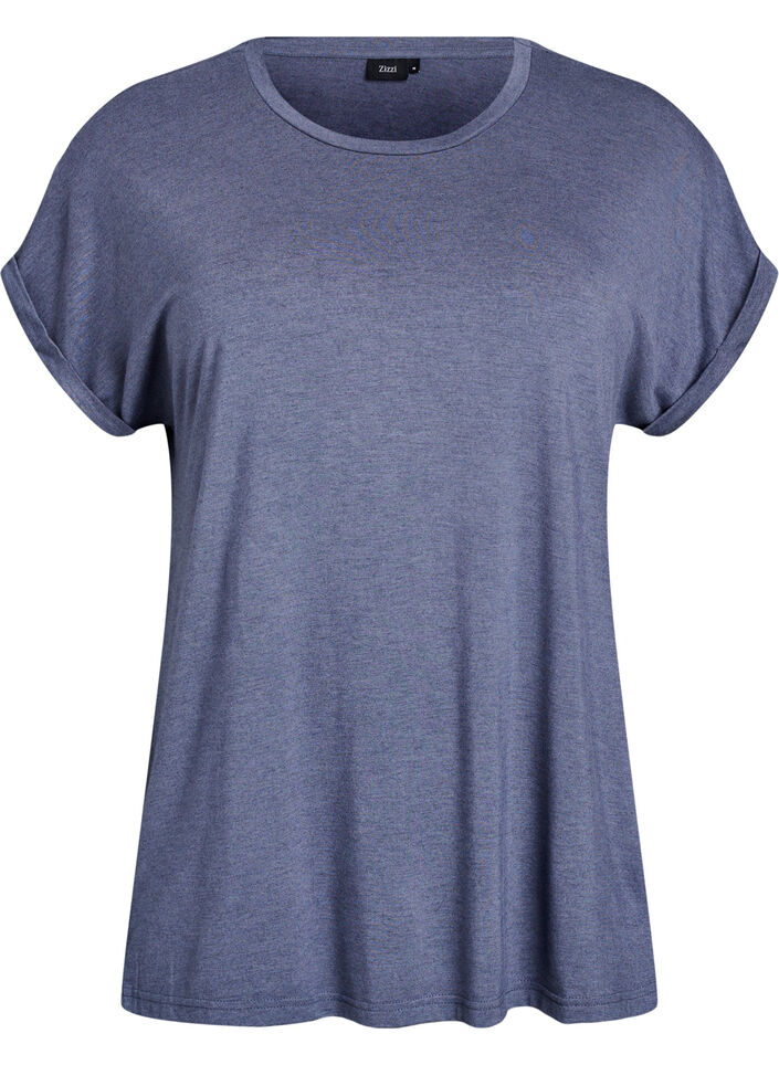Loose t-shirt with round neck, Blue, Packshot image number 0