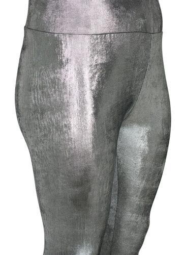 Silver leggings with high waist, Dark Silver, Packshot image number 2