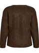 Knitted cardigan with an asymmetric closure, Brown, Packshot image number 1