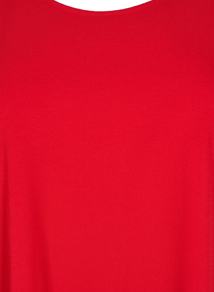Blouse with short sleeves and a round neckline, Red, Packshot image number 2