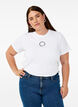 Cotton T-shirt with embroidery detail, White, Model image number 0