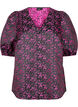 Embroidered blouse with short sleeves, Black, Packshot image number 0