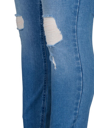 Amy jeans with super slim fit and ripped details, Blue denim, Packshot image number 3