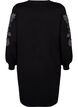 Knitted dress with embroidery details, Black Medium G. Comb, Packshot image number 1