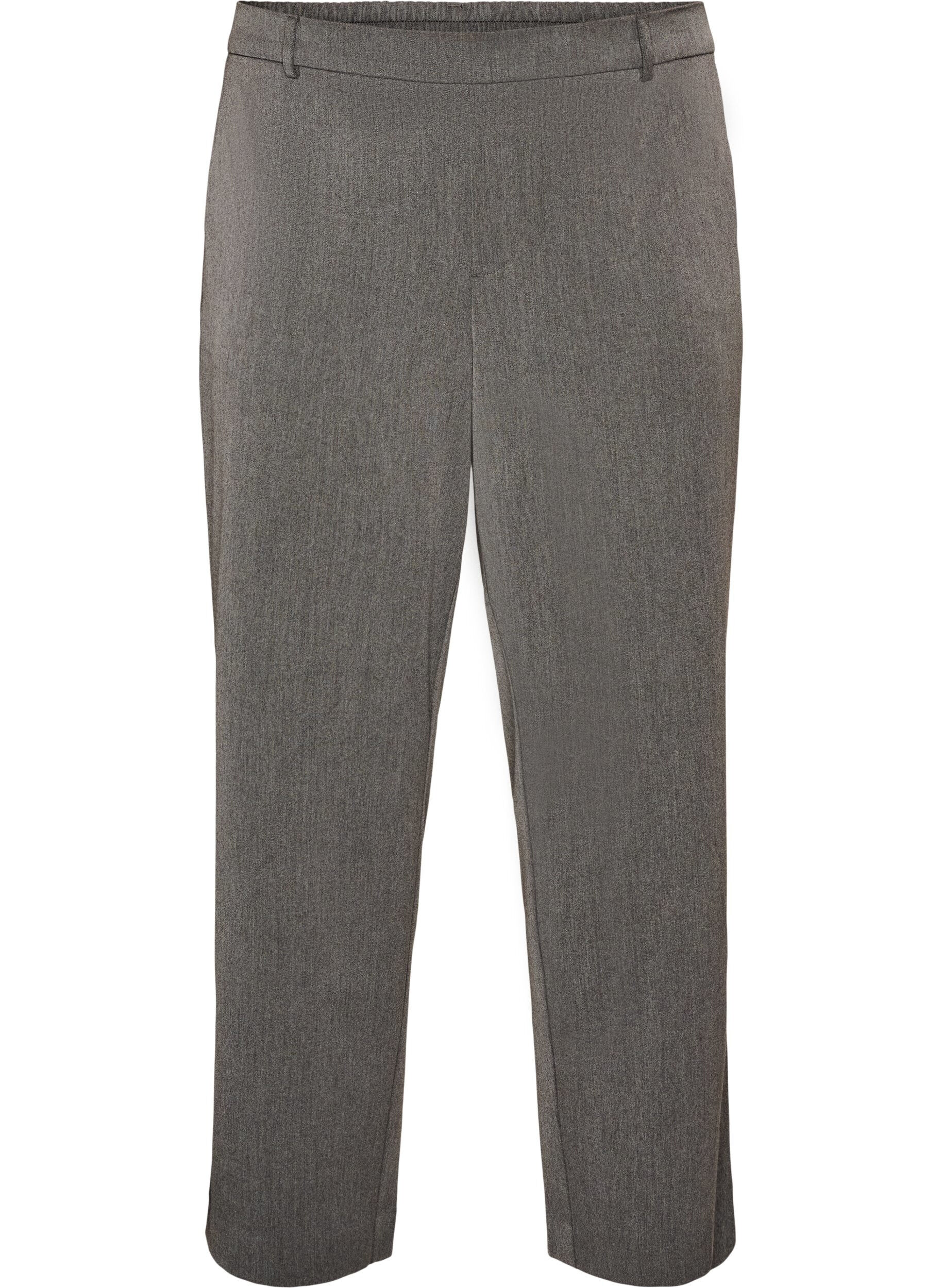 ZizzifashionHigh-waisted tailored trousers with straight fit, Dark Grey, Packshot image number 0