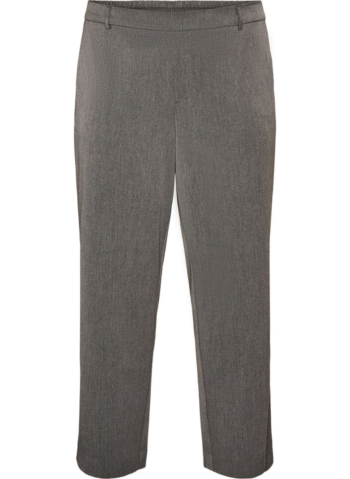 High-waisted tailored trousers with straight fit, Dark Grey, Packshot image number 0