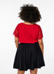 Cotton T-shirt with short lace sleeves, Red, Model image number 2