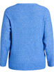 Melange knit blouse with round neck, Blue, Packshot image number 1