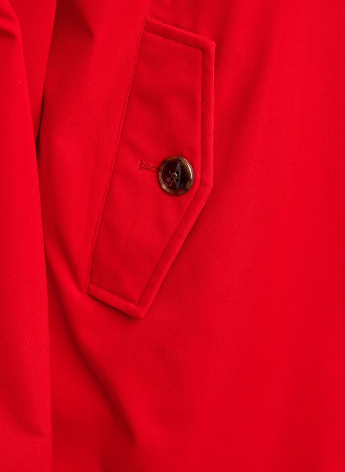 Short trench coat with pockets, Red, Packshot image number 3