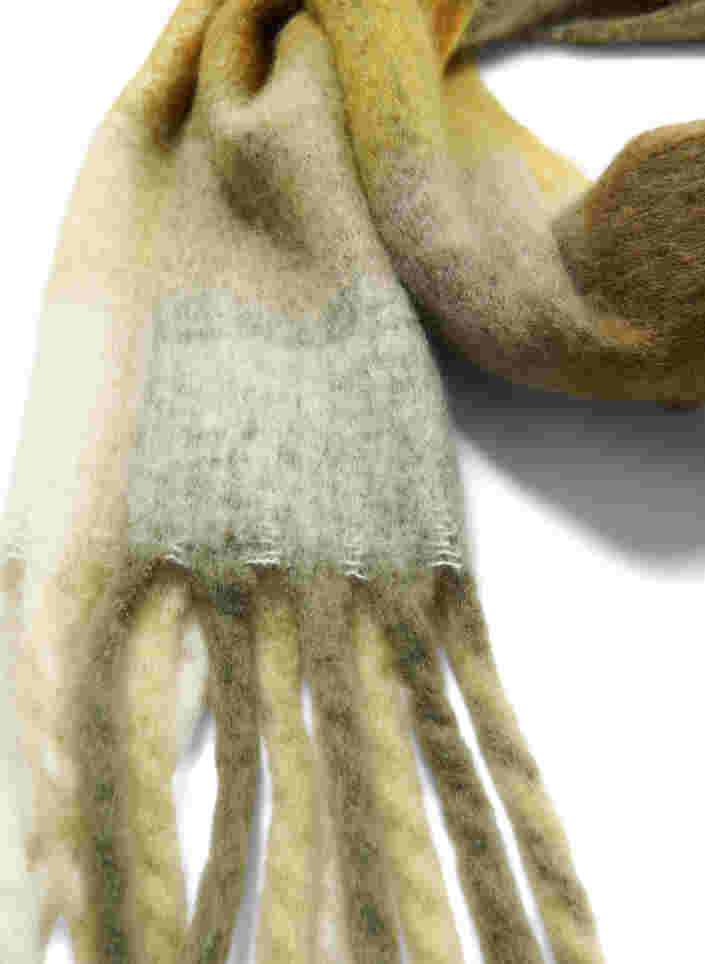 Coloured scarf with fringes, Brown, Packshot image number 1