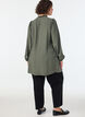 Viscose tunic with ruffles and buttons, Green, Model image number 2
