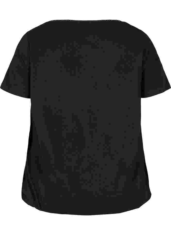 Short-sleeved cotton t-shirt, Black, Packshot image number 1