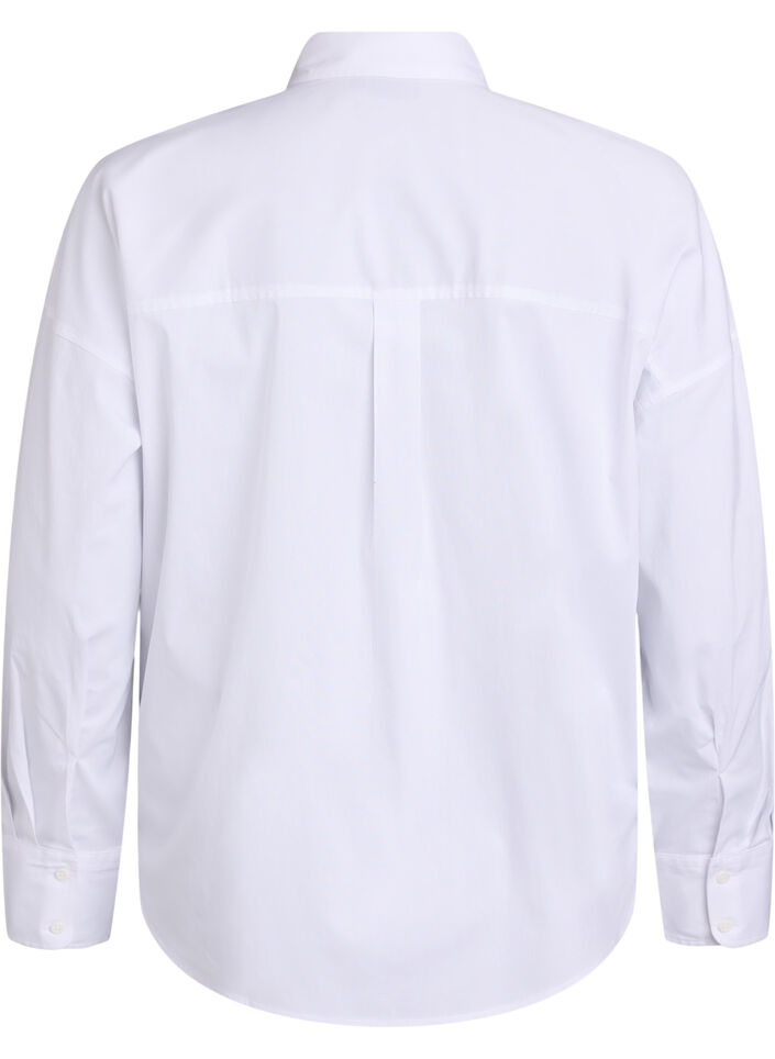 Classic cotton shirt with a loose fit, White, Packshot image number 1