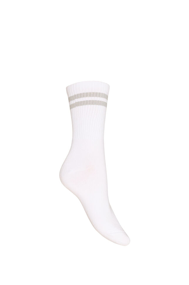 Striped cotton socks, White, Packshot image number 1