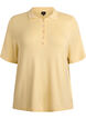 Fine-knit polo shirt with short sleeves, Yellow, Packshot image number 0