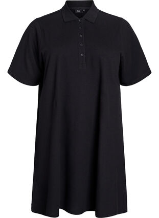 Short A-line polo dress - Black - Sz. 40-64 - Zizzifashion Short A-line polo dress - Black - Sz. 40-64 - Zizzifashion