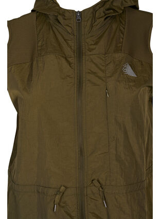 Hooded sports vest with adjustable waist, Forest Night, Packshot image number 2