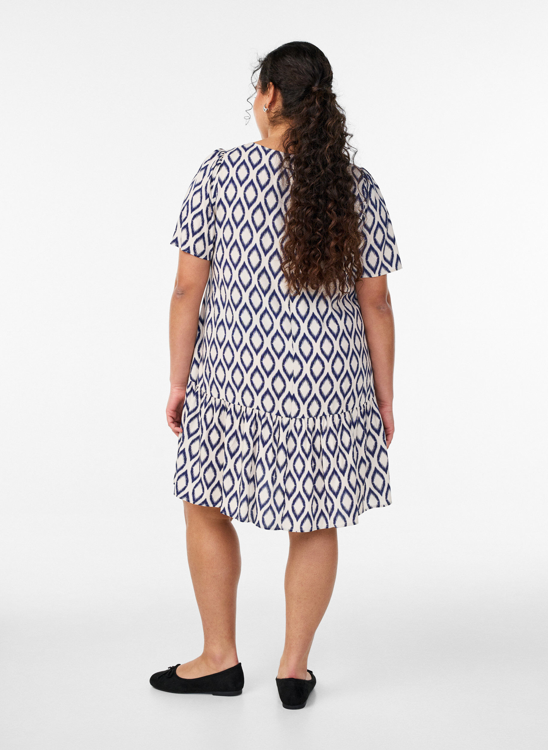 ZizzifashionViscose dress with cutline, Blue, Model image number 2