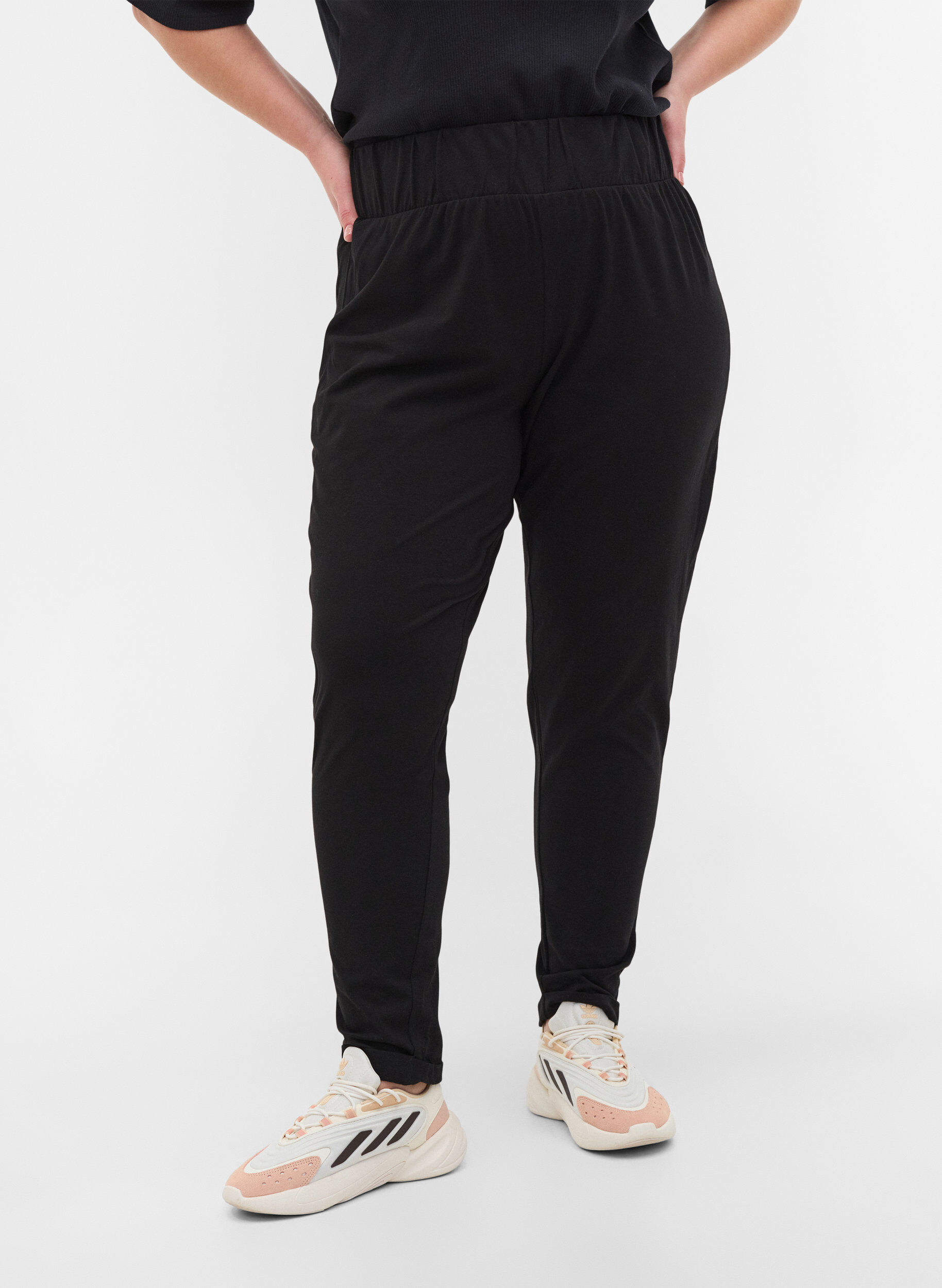 Zizzifashion Cotton trousers, Black, Model image number 4