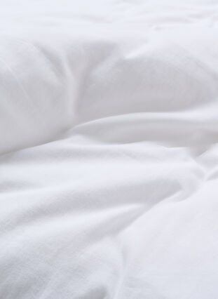 Plain cotton bed linen, White Alyssum, Packshot image number 3